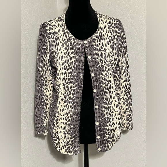 Joseph A Jackets & Blazers - Animal Print Cardigan